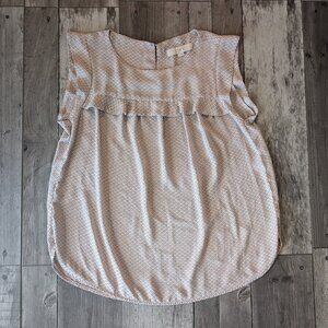 Ann Taylor LOFT, Sleeveless Blouse, Light Pink Print, Sz S